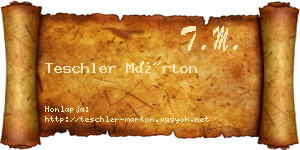 Teschler Márton névjegykártya