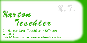 marton teschler business card